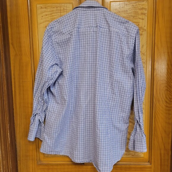 BOSS Hugo Boss Sharp Fit Dress Shirt 16.5 32/33 Gingham - Picture 2 of 3